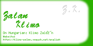 zalan klimo business card